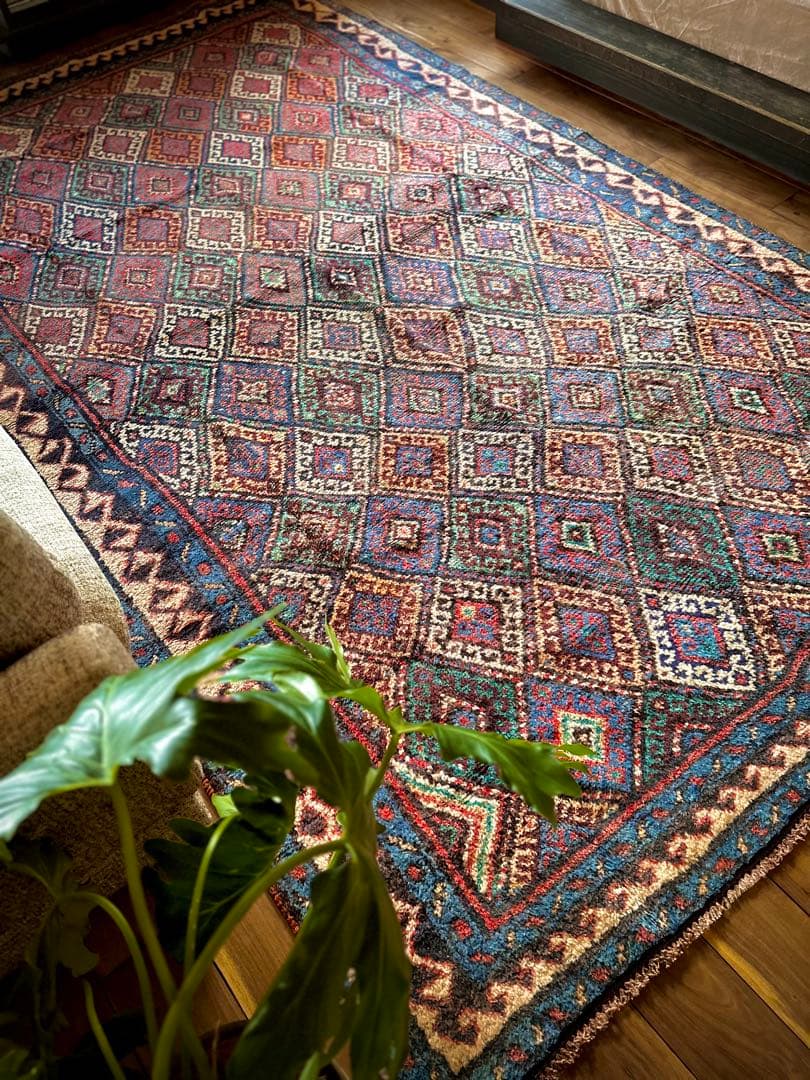 トライバルラグ　ヴィンテージラグ　ジャフクルド　希少サイズ　プリミティブアート