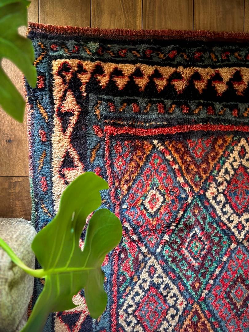 トライバルラグ　ヴィンテージラグ　ジャフクルド　希少サイズ　プリミティブアート