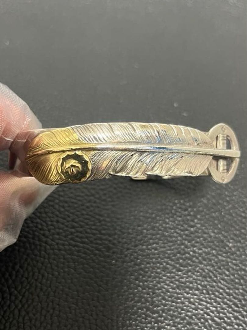 goro's ゴローズ　金メタル付き特大フェザーブレス　特注　Mサイズ