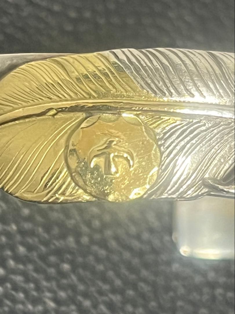 goro's ゴローズ　金メタル付き特大フェザーブレス　特注　Mサイズ