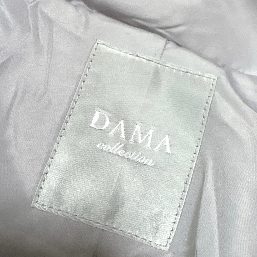 希少ダーマコレクションラムレザーロングダウンコートシルバーフォックスファーグレー