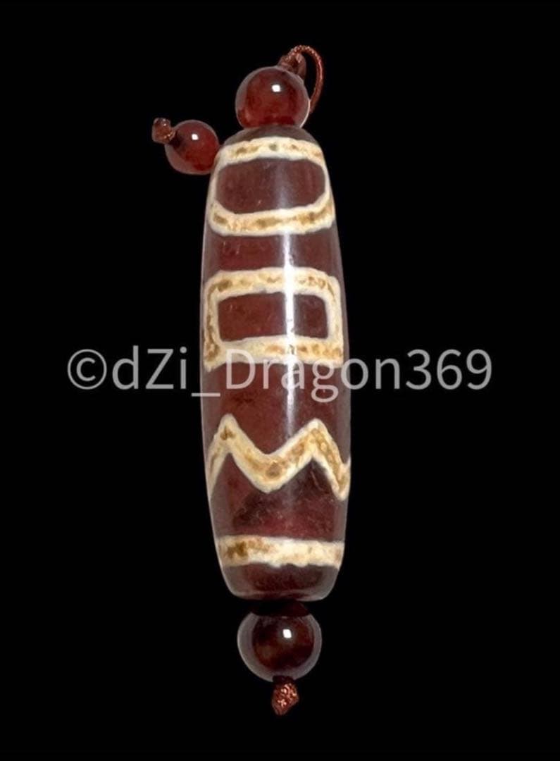 Dzi beadsジービーズ 上肯 紅玉髄 息増懐天珠