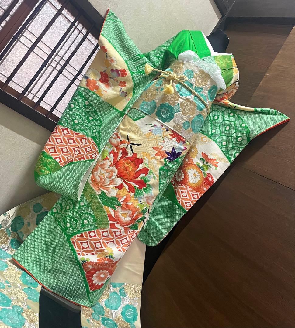 振袖 フルセット6点サイズS〜M絞り金駒刺繍　正絹　売り切り終了