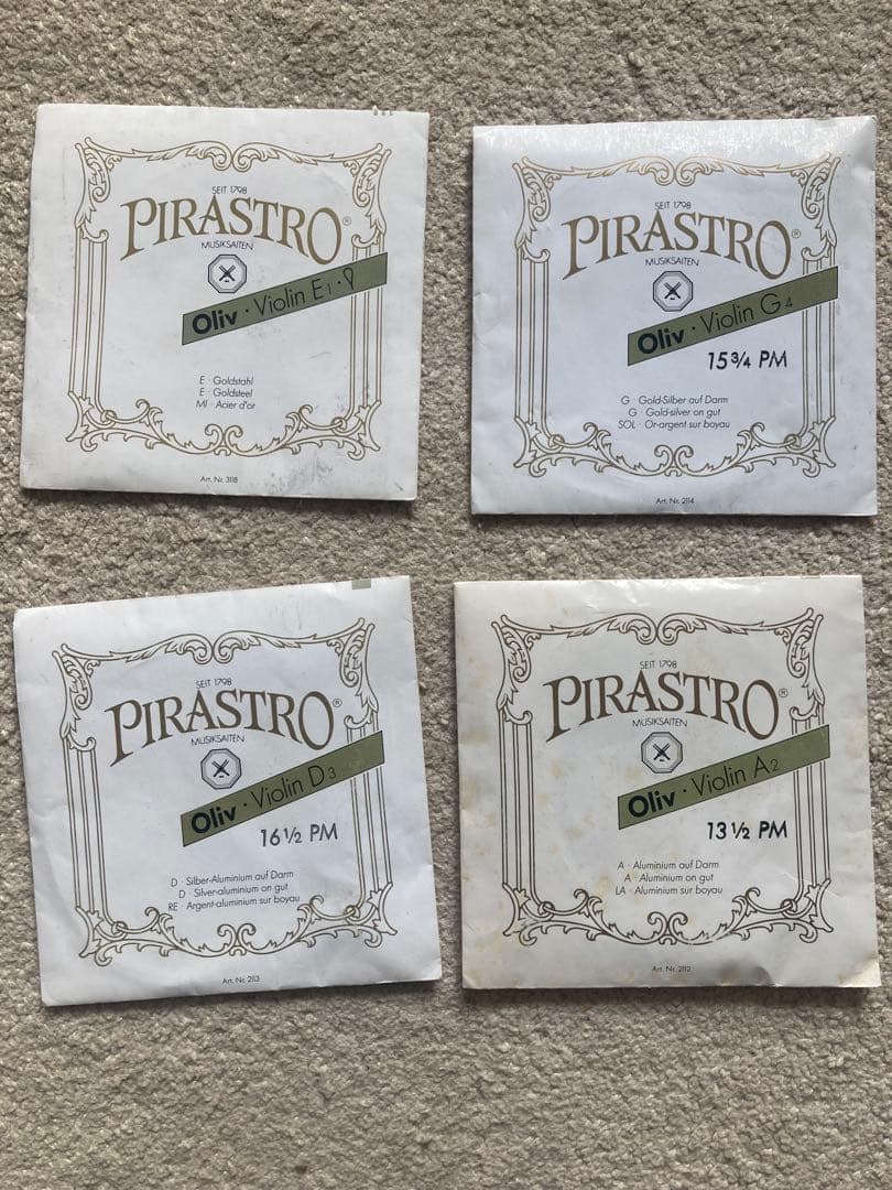 ヴァイオリン弦 オリーブセット 未使用品 Pirastro Oliv