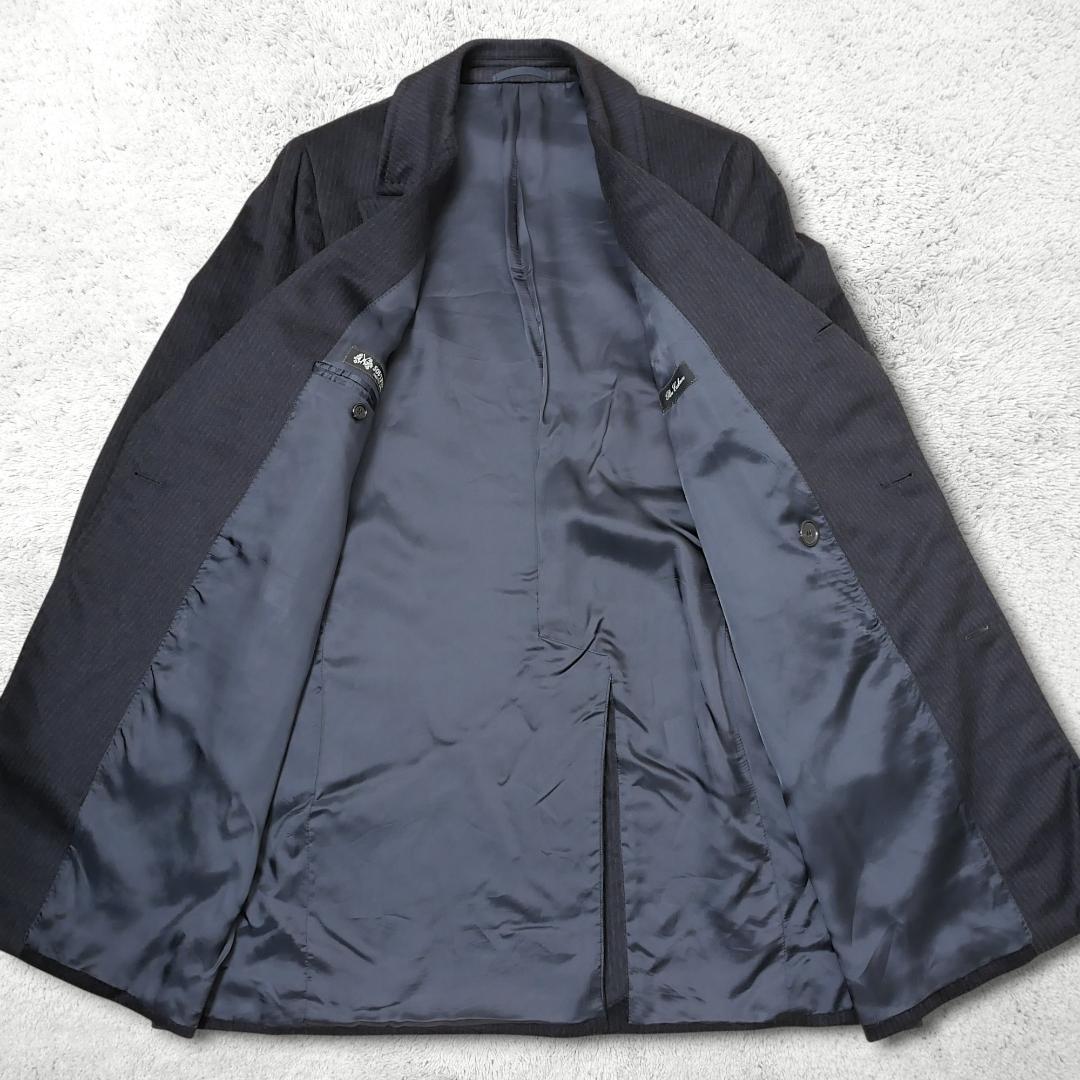 美品【ソブリン】カシミヤ100% ダブルコート 48 伊製 ストライプ 最高級