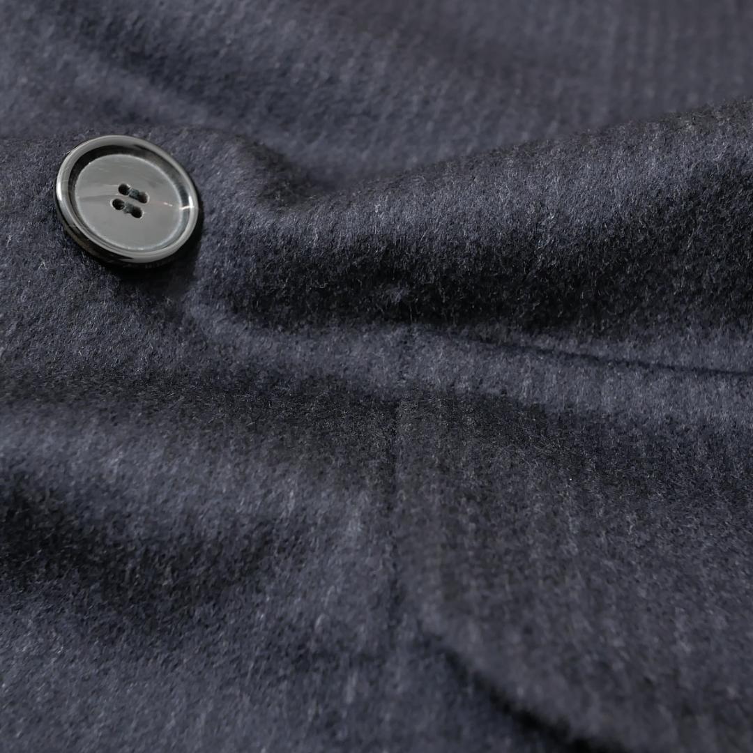 美品【ソブリン】カシミヤ100% ダブルコート 48 伊製 ストライプ 最高級