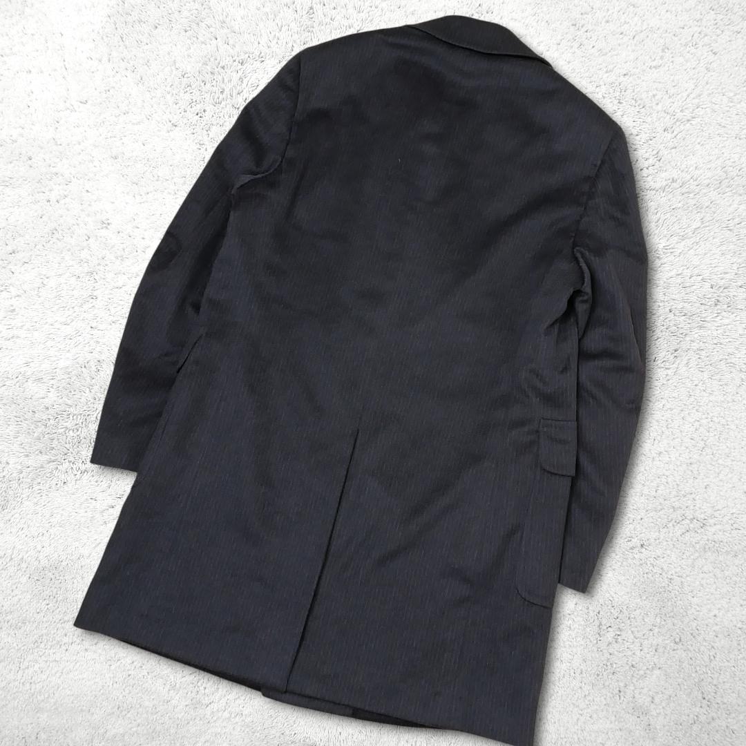 美品【ソブリン】カシミヤ100% ダブルコート 48 伊製 ストライプ 最高級