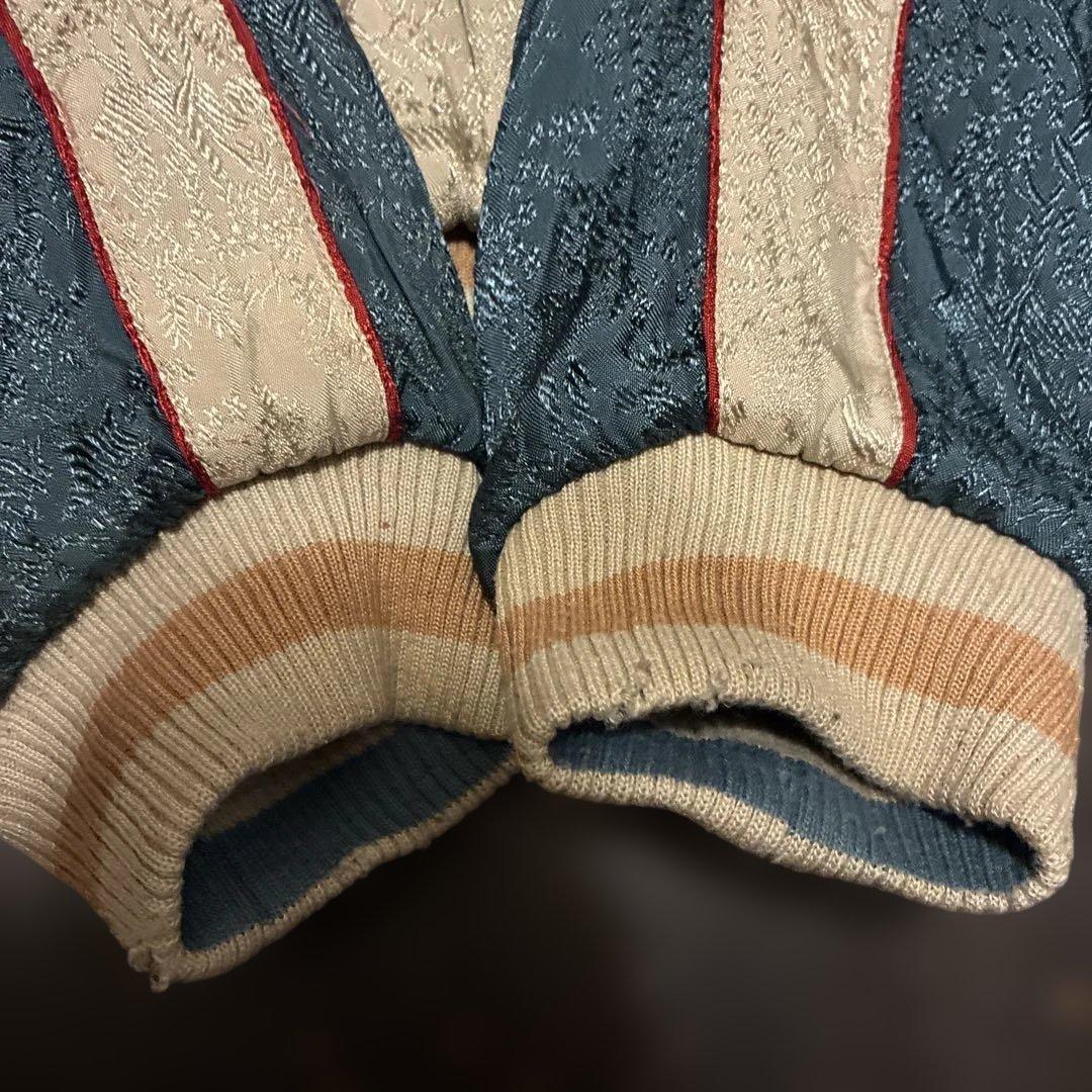 90s?プリント&サテン両面スカジャン　リバーシブル