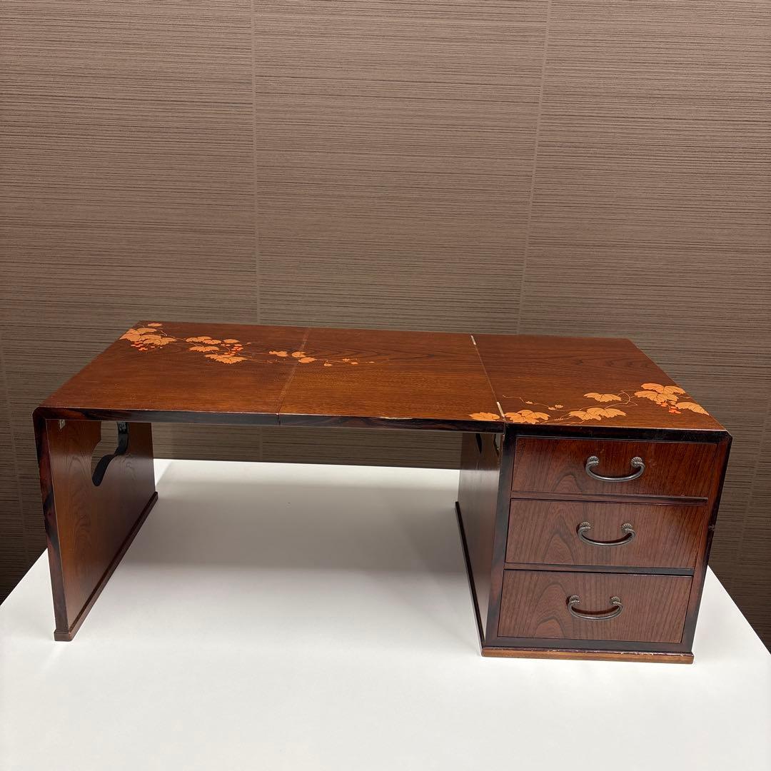 木製3段引き出し小物入れ、折り畳み机