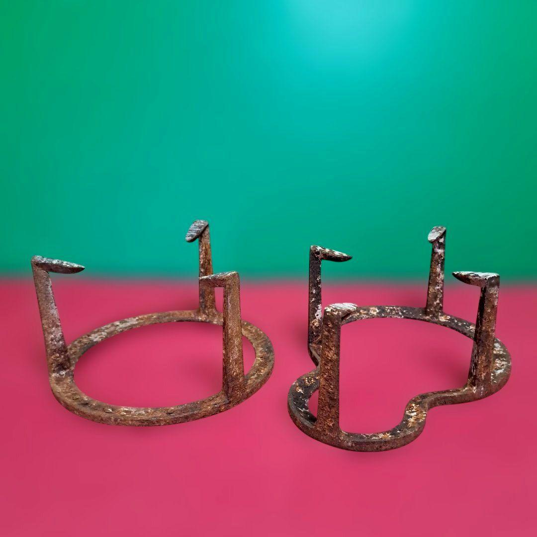 昭和レトロ 金属 五徳 2 点セット ヴィンテージ