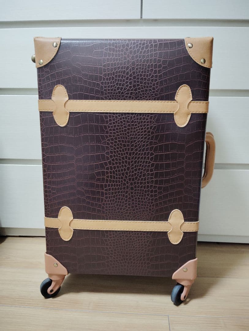 【Mサイズ】モアエルグ_キャリーケース_クロコブラウン×ベージュ
