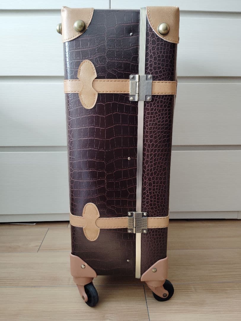 【Mサイズ】モアエルグ_キャリーケース_クロコブラウン×ベージュ