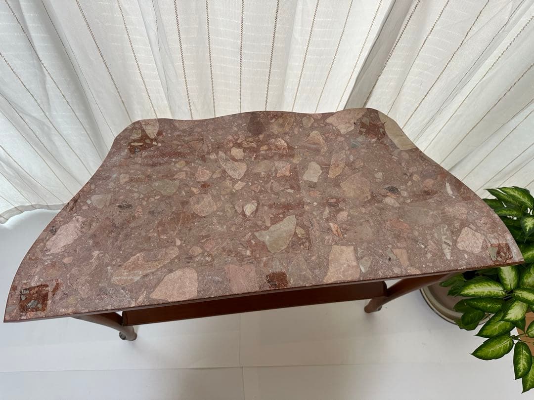 大理石 ロココ調 クラシック 猫脚 コンソールテーブル 電話台 家具