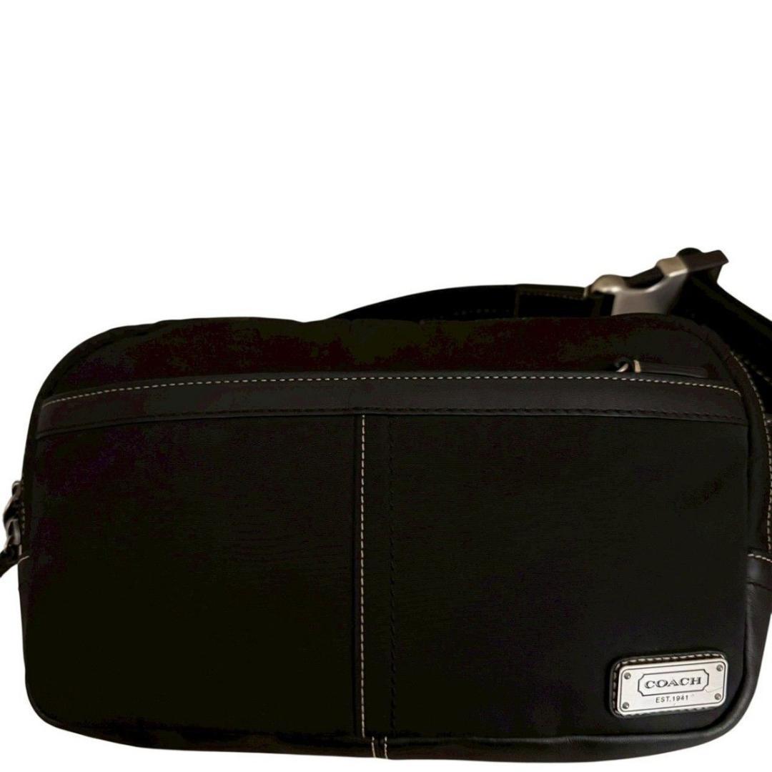 美品 COACH コーチ ウエストバッグ ウエストポーチ ナイロン レザー