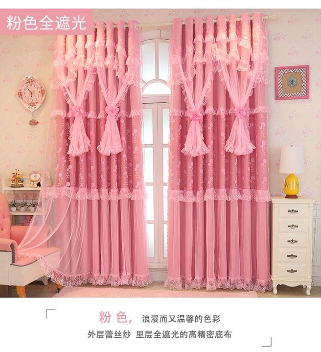 お嬢様カーテン　夢カーテン　完全遮光カーテン　レースカーテン　超可愛いカーテン