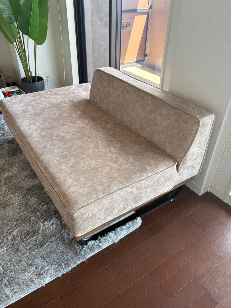 ベージュファブリックソファ 2人掛け