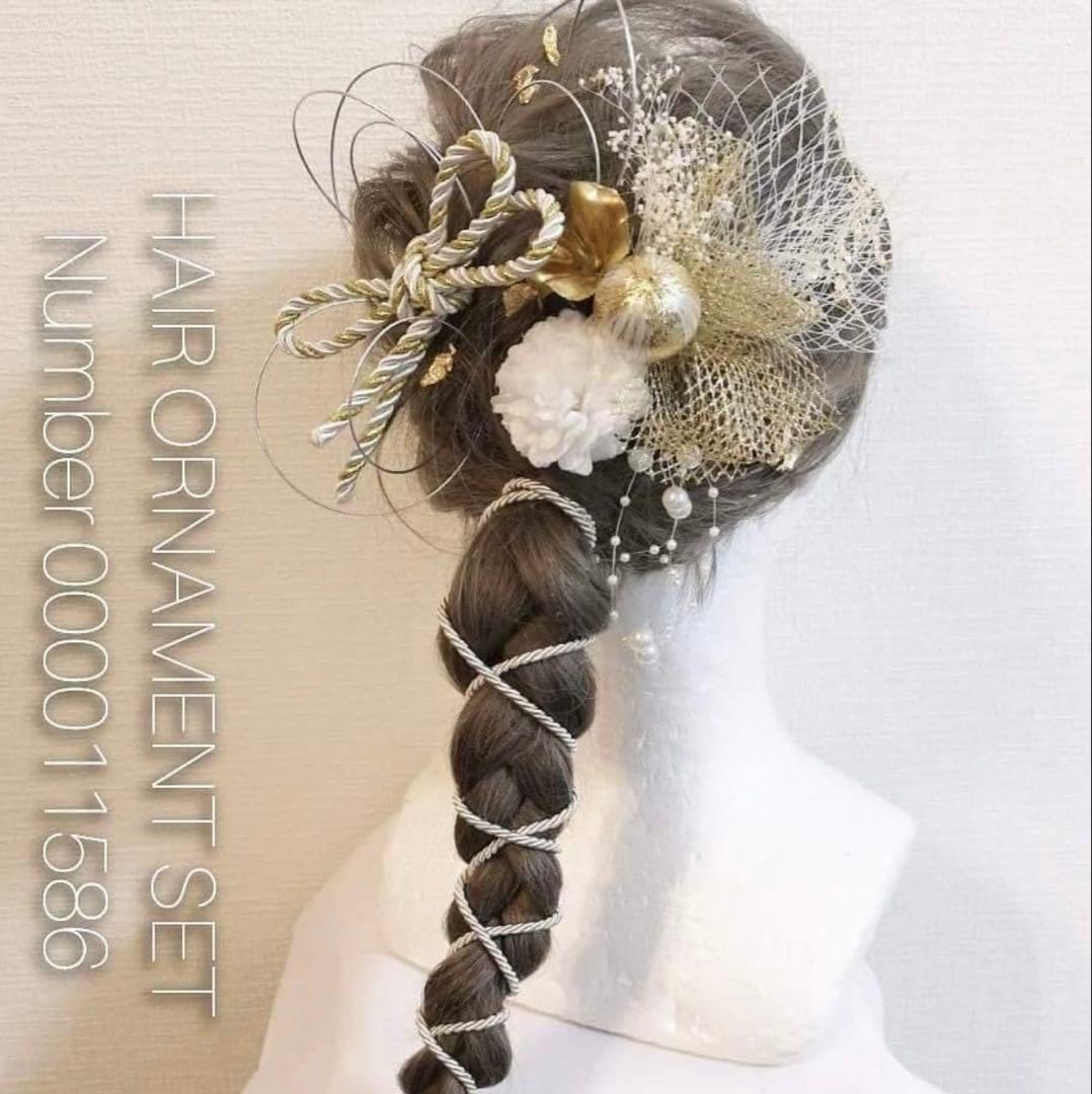 小学生　着付け簡単5点フルセット　160センチ　（髪飾り付き）着画あり　卒業式