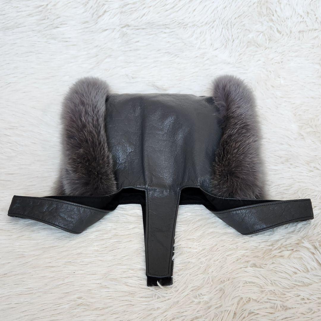 LUDLOW ラドロー レザー Foxファー トートバッグ グレー