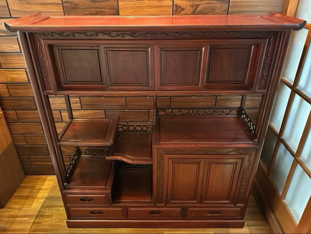 お盆限定価格！！　アンティーク　茶箪笥　紫檀　茶棚　飾り棚