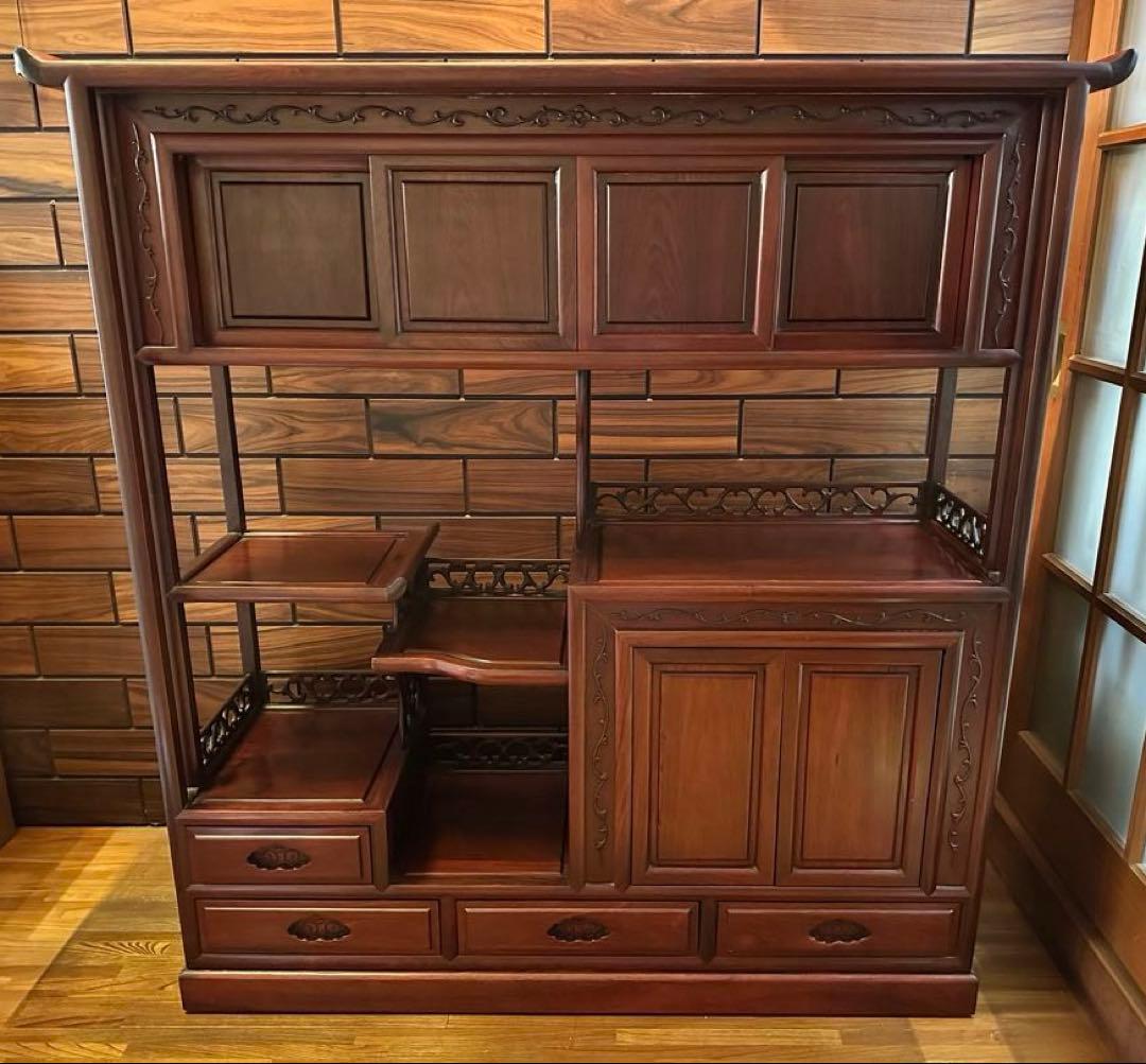 お盆限定価格！！　アンティーク　茶箪笥　紫檀　茶棚　飾り棚