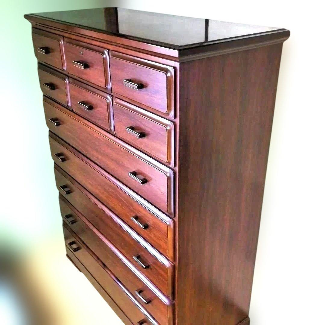 和箪笥 138㌢高 レトロ調 整理タンス チェスト