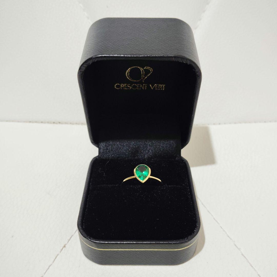 京セラ 18金YGクレサンベールエメラルドリング