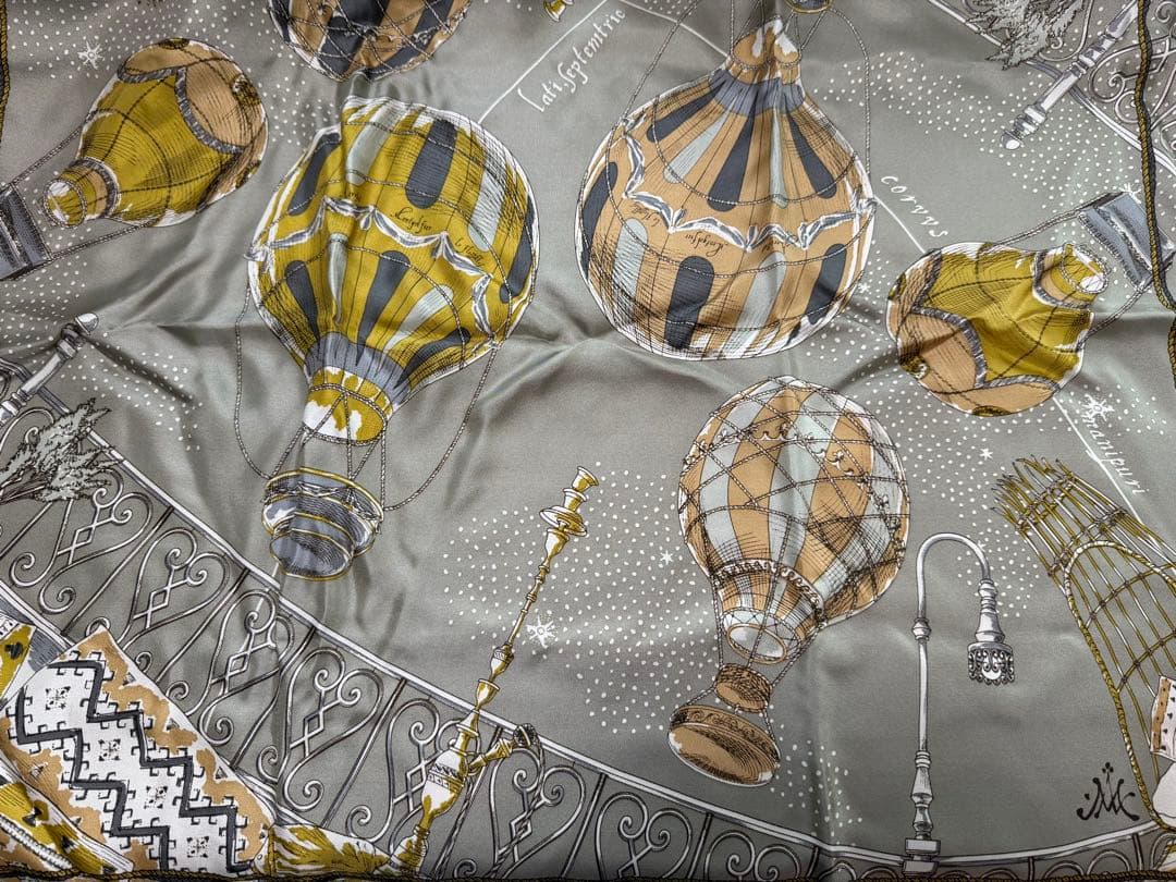 セオリーリュクス　manipuri バルーン　シルクスカーフ グレーマルチ　新品