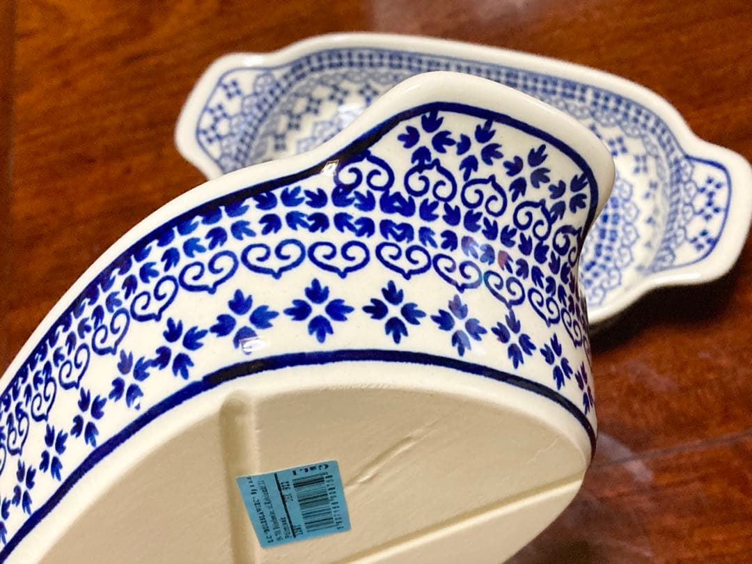 ポーリッシュポタリー ハンドル付き オーブン 皿 2セット