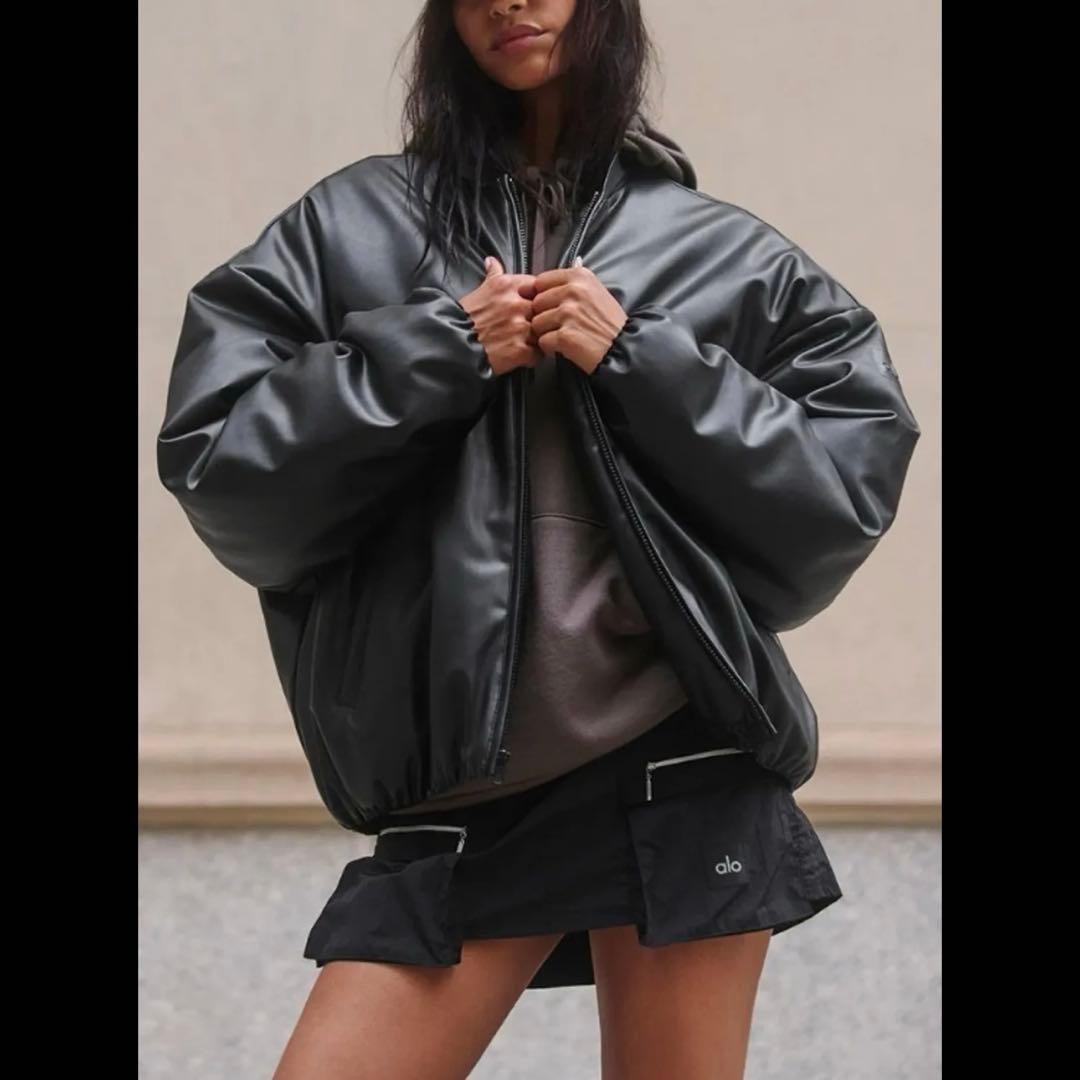 aloアロ faux レザーボンバージャケット（最終値下げ）