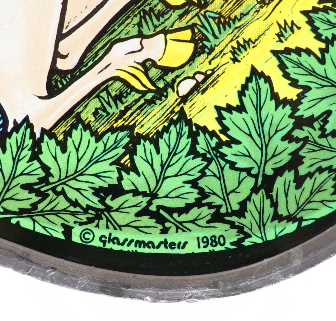 満月の夜に佇むユニコーン ヴィンテージステンドグラス タペストリー ティファニー