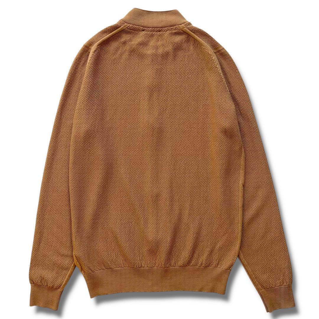 美品 JOHN SMEDLEY 30G ハニカム メリノウール ニット ブルゾン