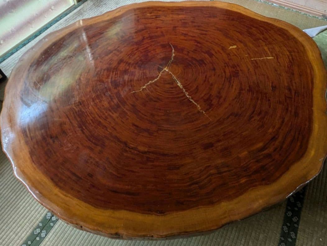 一枚板座敷机　昭和　レトロ　座敷　テーブル　茨城県　つくば市