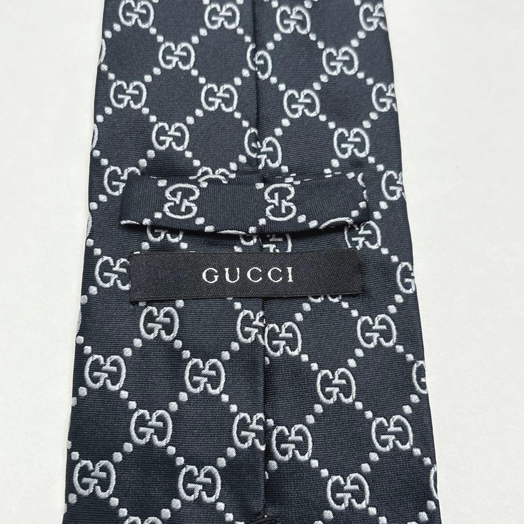 グッチ ネクタイ シルク GGライン GGチェーン ロゴ パターン バイカラー