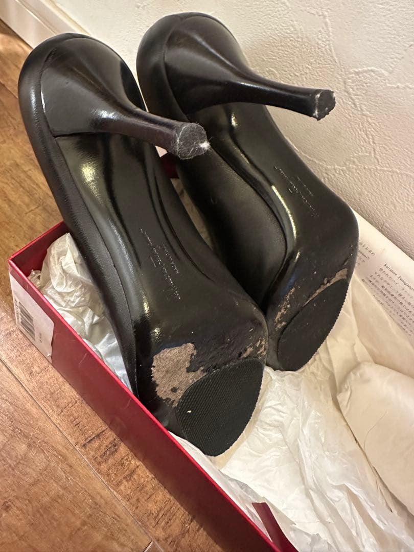 【極美品】フェラガモCARLA8cmヴァラリボンパンプス 6 1/2C 23.5