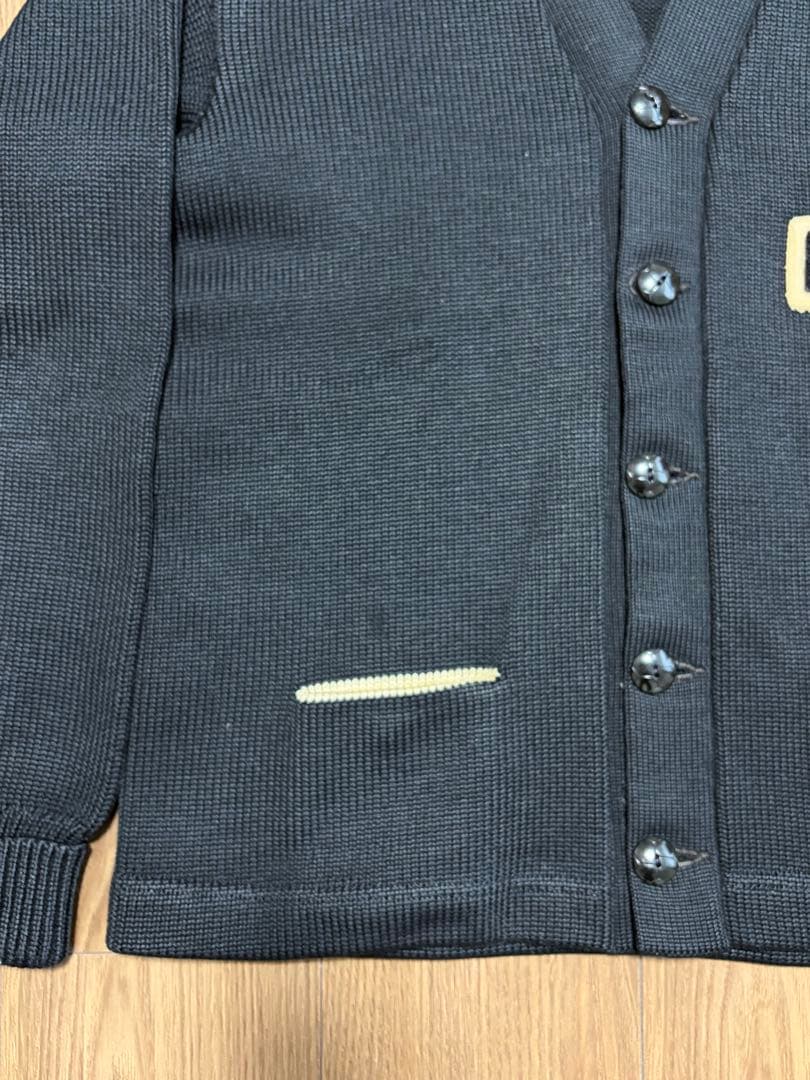 希少ブラック 1950s Dehenヴィンテージ レタードカーディガンワッペン付