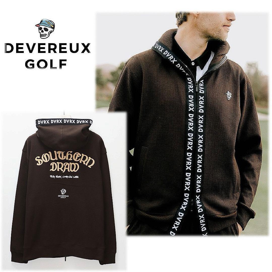 《デヴァローゴルフ》未使用 ビッグロゴ 凹凸ワッフル生地 フーディブルゾン XL