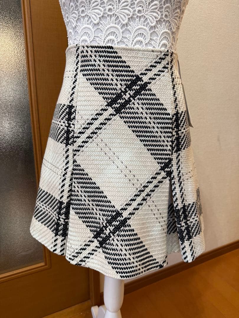 SNIDEL ロービングチェックミニスカート