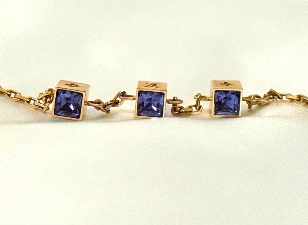 LOUIS VUITTONブレスレット ブラスレギャンブル パープル×クリア金紫