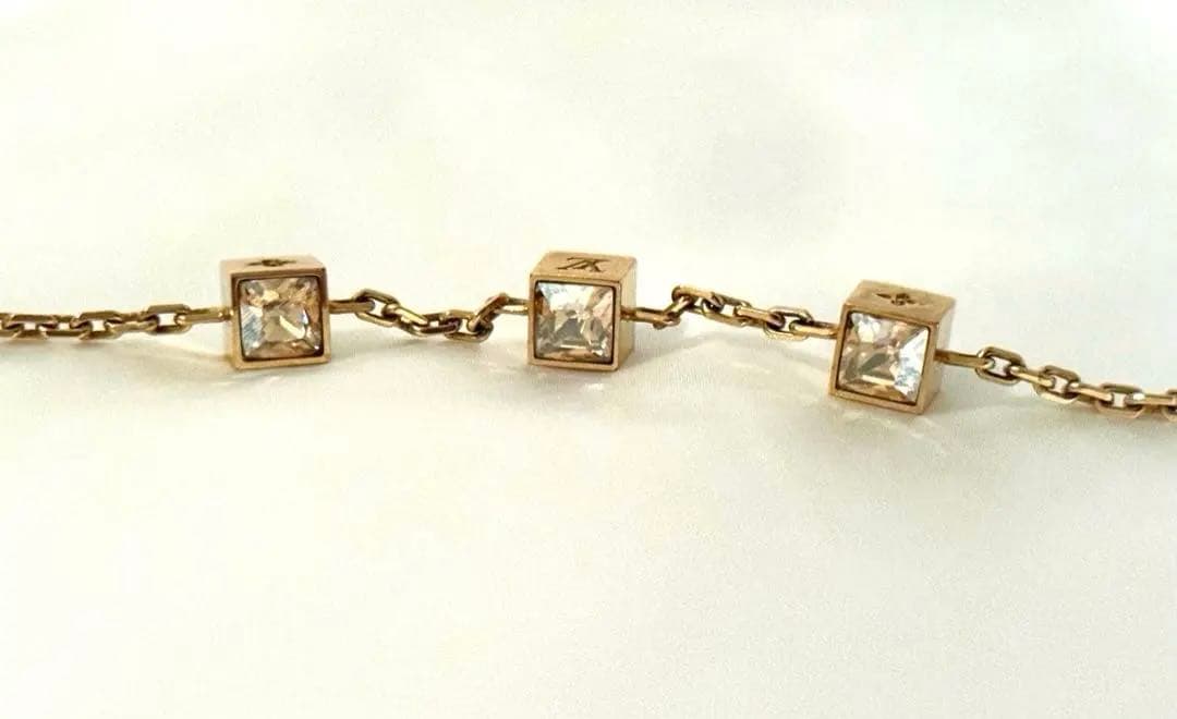 LOUIS VUITTONブレスレット ブラスレギャンブル パープル×クリア金紫