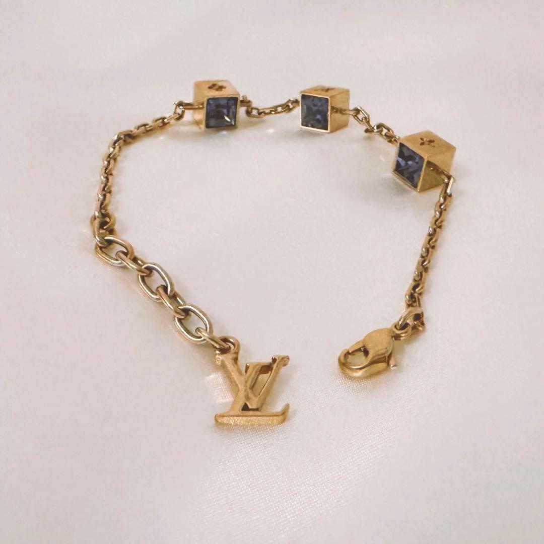 LOUIS VUITTONブレスレット ブラスレギャンブル パープル×クリア金紫