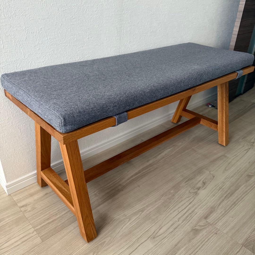 ◆メンテナンス済み◆unico ウニコ　エレムト　ベンチ　ナチュラル