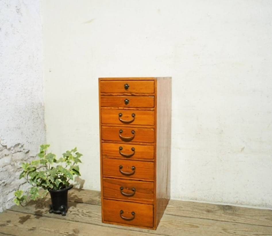 1021 ヴィンテージ　収納棚　小引き出し　チェスト　ケース　古家具　レトロ