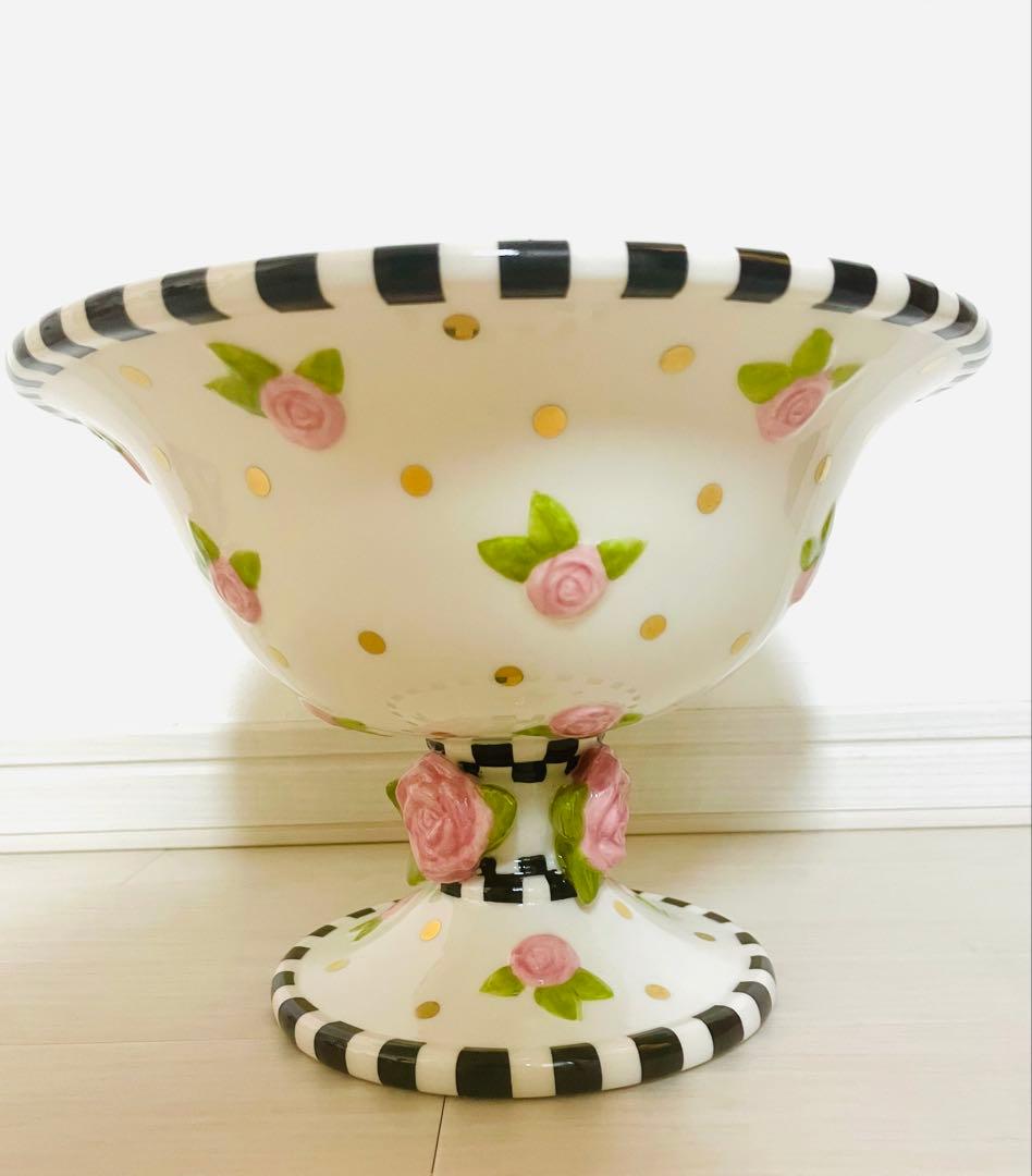 McKenzie-Childs ローズ柄コンポート