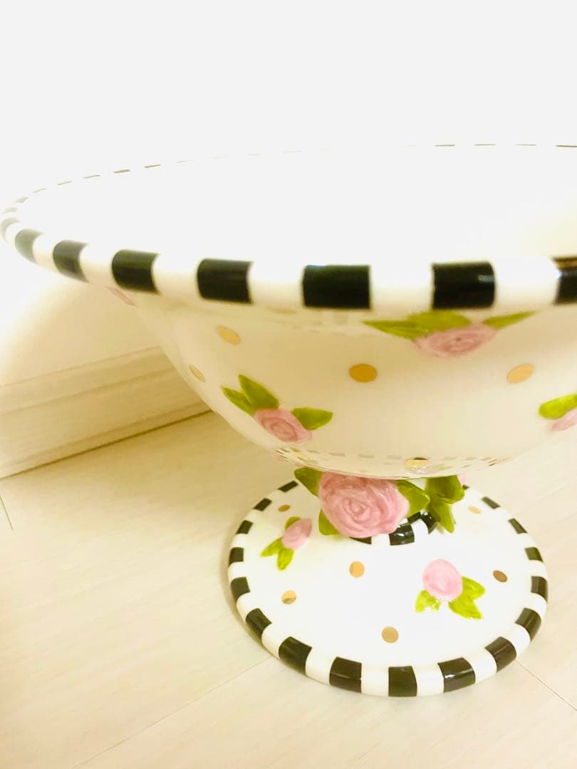 McKenzie-Childs ローズ柄コンポート