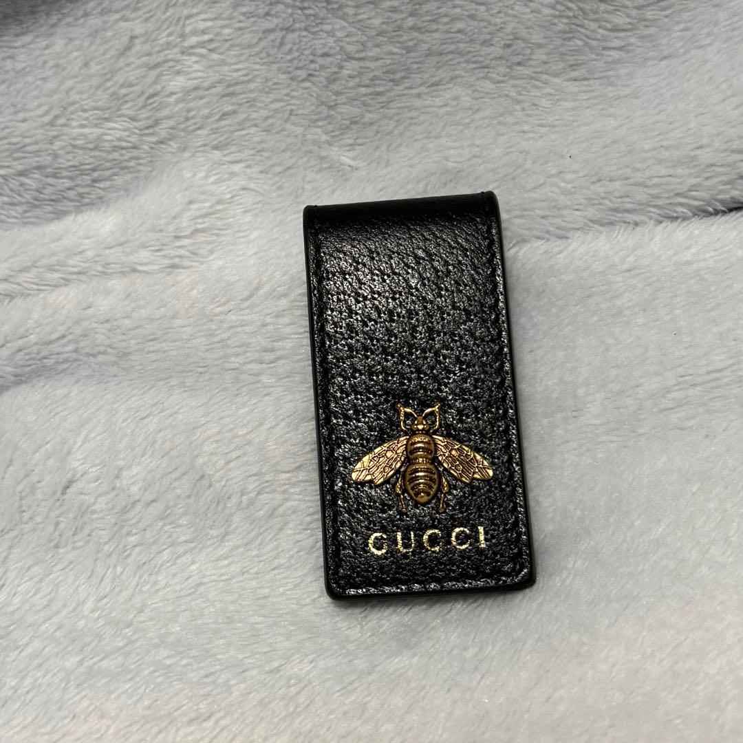 GUCCI アニマリエ レザー マネークリップ