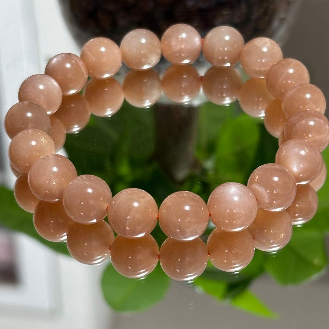 【一点物】希少 高品質 オレンジサンムーンストーン 10.5mm ブレスレット