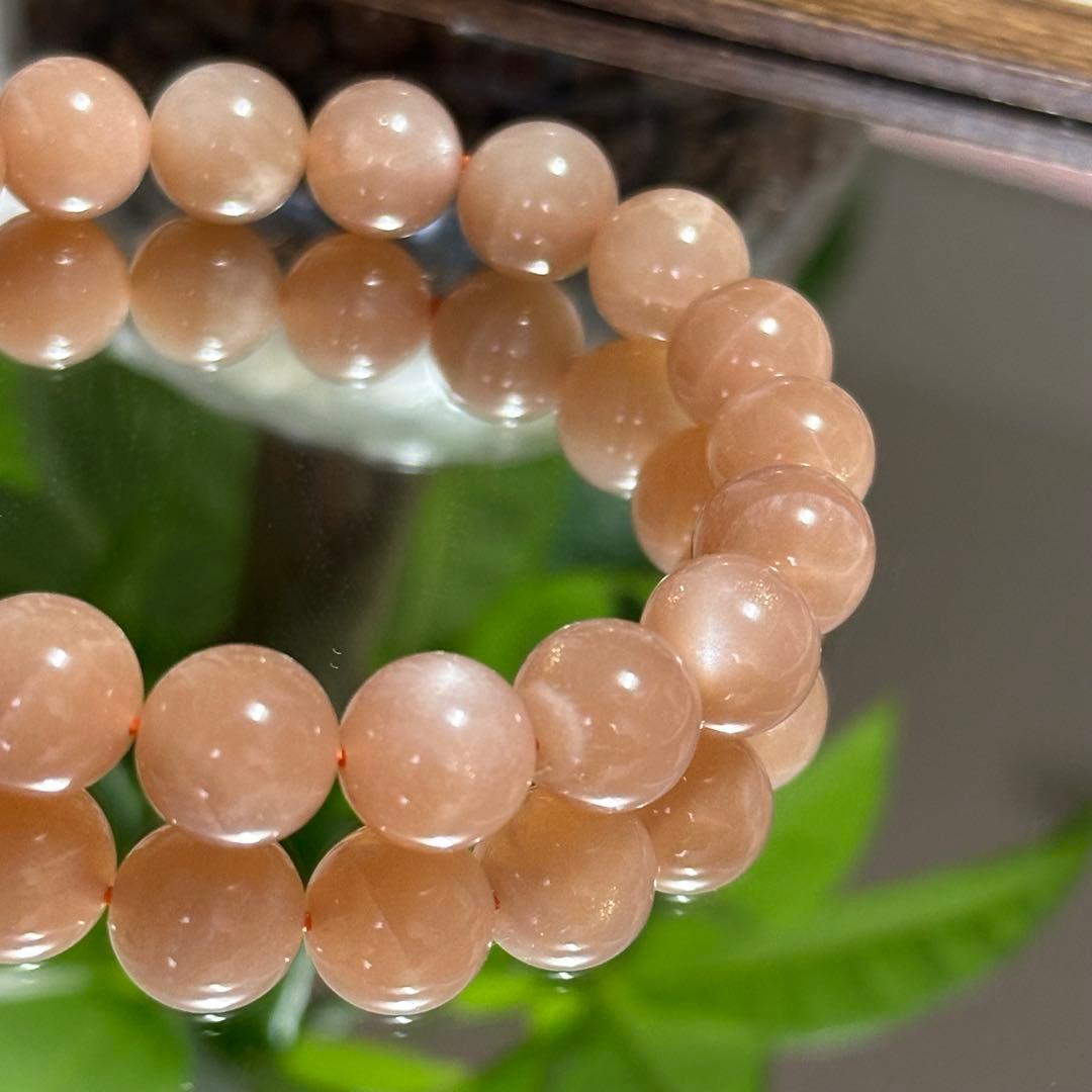【一点物】希少 高品質 オレンジサンムーンストーン 10.5mm ブレスレット