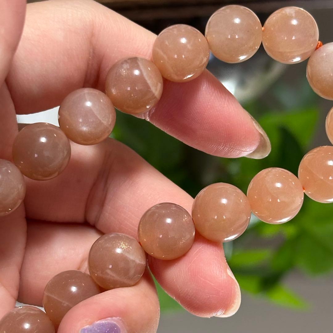 【一点物】希少 高品質 オレンジサンムーンストーン 10.5mm ブレスレット