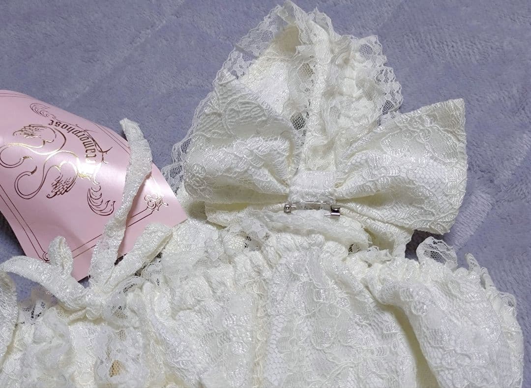 新古品 メタモルフォーゼ 総レースシャーリングJSK オフ白