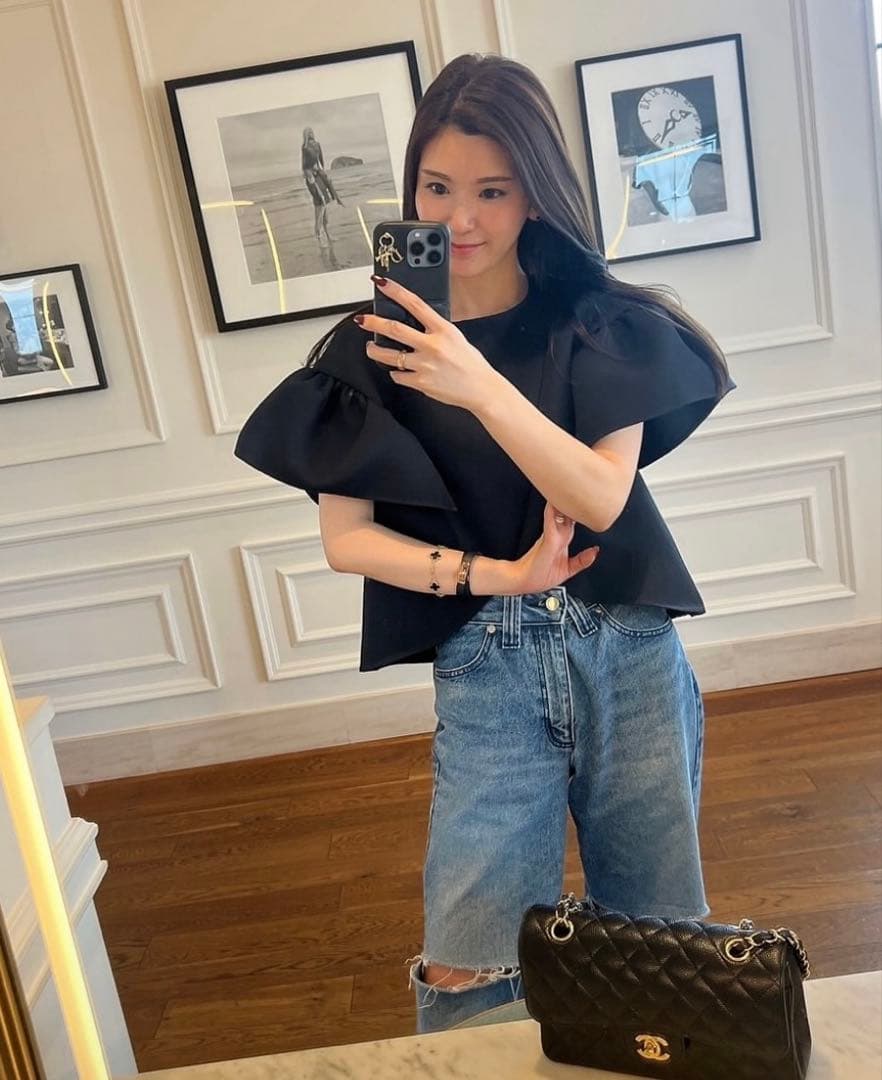 美品　maison de dolce フィオーレトップス　ブラック　パンツ